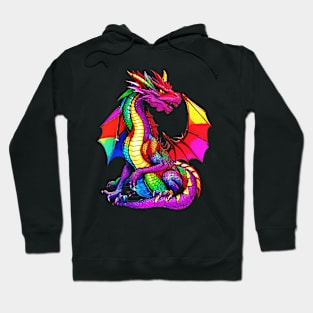 LGBTQ+ Pride Rainbow Dragon Hoodie
